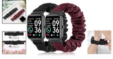 2pcs 5.55"-6.5" Small 22mm Elastic Scrunchie Watch Bands 15 Compatible Sma...