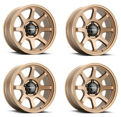 Set 4 16'' Vision Off-Road 351 Flow Bronze Wheels 16x8 8x6.5 Truck 0mm