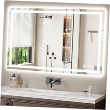 48X30 LED Bathroom Mirror with Lights, Anti-Fog, Backlit  Front 48"L x 30"W