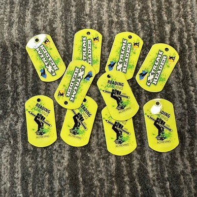 Dog Tags Plastic Brag Tags Classroom Reward Incentives Extreme Reader 9 pcs New