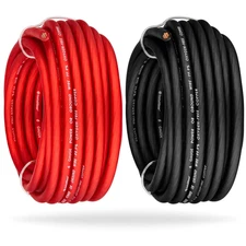 8 Gauge Power or Ground Wire - 99% OFC - 25Ft Red & Black - Marine, Speaker, Bat