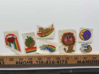 1980s Padded Puffy Stickers Rainbows LGBTQ Glitter Stickers Gordy Intl. Vintage