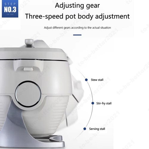 Rotation 360° Stir Fry Machine Electrique Automatique No Stick Pan Smart Cooker - Foto 7 di 16