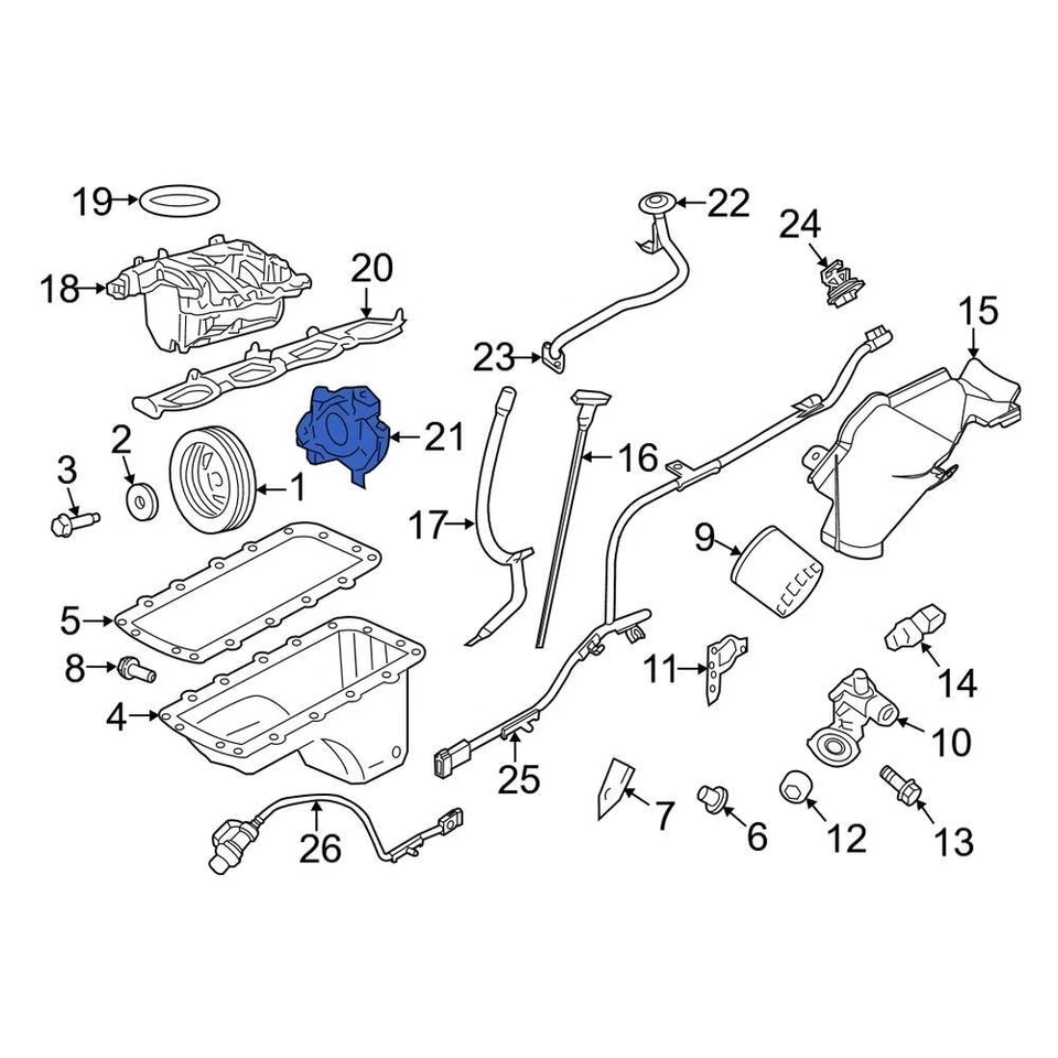 For Lincoln Navigator 2005-2014 Lincoln 9L3Z6600A Engine Oil Pump Foto 2 de 3