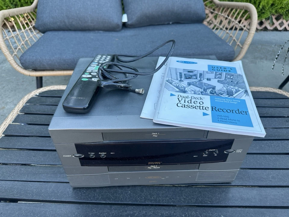 Go Video Sistema Doble VCR Video Video Grabadora Video Cassette Control Remoto e Instrucciones Incluidas Foto 4 de 4