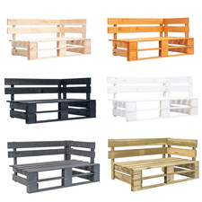 Outdoor-Eckbank Paletten Holz Garten Sofagarnitur Palettenmöbel Ecksofa Eckbank