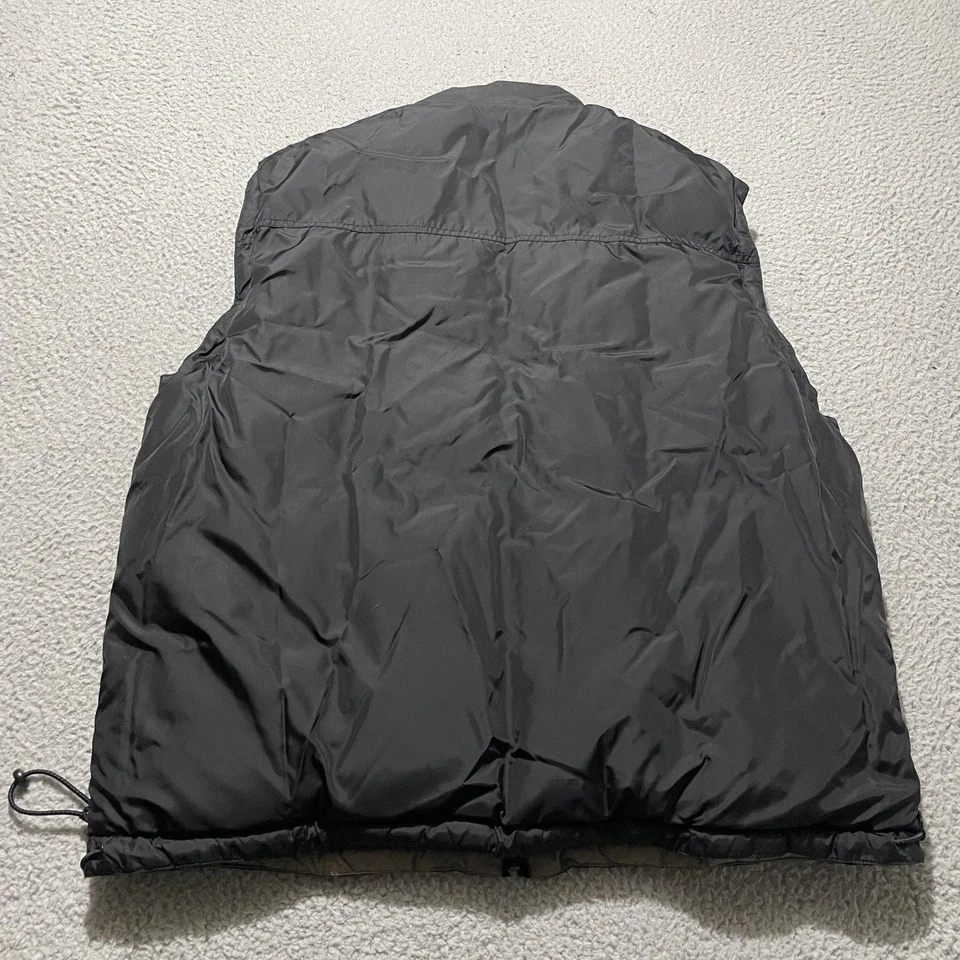 GAP Down Puffer Vest Mens XL Black Gray Reversible Quilted Nylon Outerwear VTG - Image 2 of 4