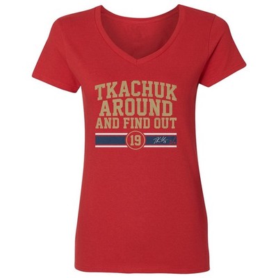 Tkachuk Around And Find Out � Florida Fans Tribute Ladies' V-Neck Tshirt