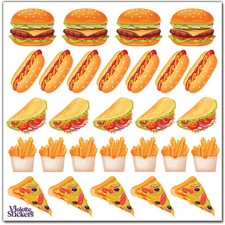 Violette Stickers Fast Food Crafts Planner Supply Scrapbook Fries Burger Pizza