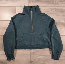 Lululemon Women's Scuba Oversized Funnel Neck Half Zip Cropped Size M/L