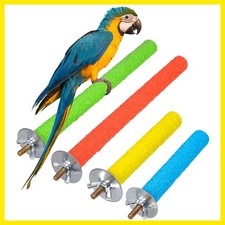 4 Pcs Bird Perch Stand Toy, Random Colorful Wood Parrot Bird Perch Stand Paw ...