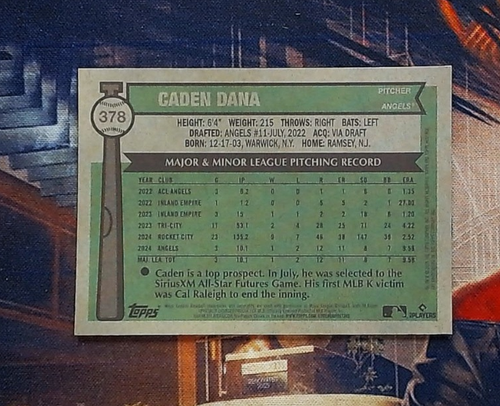 2025 Topps Heritage - Caden Dana #378 Chrome Pink Sparkle Refractor (RC) - Picture 2 of 2