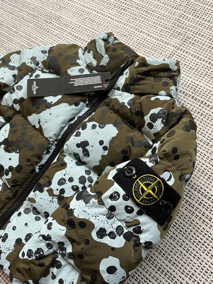 Stone Island Junior Down Jacket UK Years Camo Print