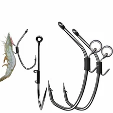 10pcs Live Shrimp Hooks Set Catfish Hooks High Strength Saltwater Freshwater