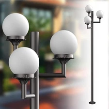 ACOHOOK 79'' Outdoor Lamp Post Light, Triple Head Street Light Pole Lamp