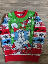 Tom  Jerry Ugly Christmas Sweater Adult Sz M UNISEX