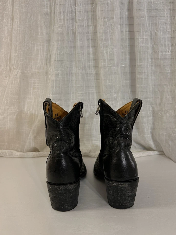 Size 8 Old Gringo Eagle Swarovski Crystals Snip Toe Ankle Cowboy Cowgirl Boots - Image 4 of 4