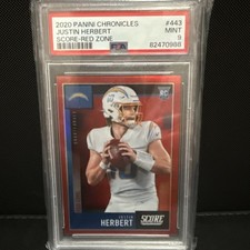 2020 Panini Chronicles - Score Update Rookies Justin Herbert #443 Red Zone  /20
