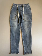 Judy Blue Jogger Jeans Womens 7 28 Blue Denim Drawstring Casual Pants JB88909