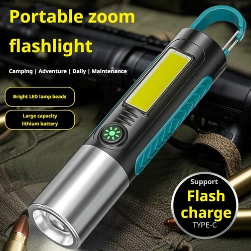 Torcia LED super luminosa USB ricaricabile tattica migliore torcia luce O2L3