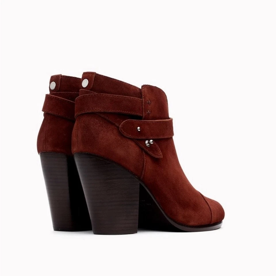 Rag & Bone HARROW Mahogany Suede Ankle Bootie Boot Size 6 - Image 3 of 4