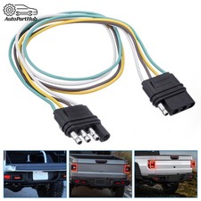 2ft 4-pin Trailer Light Plug Wiring Harness Extension 18 Awg Flat Wire Connector