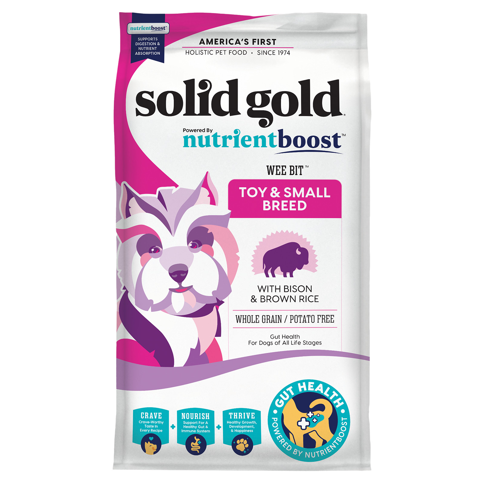 Wee Bit&trade;, For Toy & Small Breed Dogs, Bison & Brown Rice, 3.75 lbs (1.7 kg)