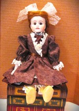 Vintage French Antique Reproduction Doll 12" Bisque & Cloth Artist Made