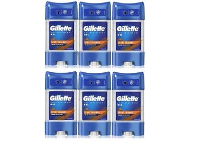 6X Gillette Antiperspirant Clear Gel Deodorant For Men, 48-Hour, Sport Triumph