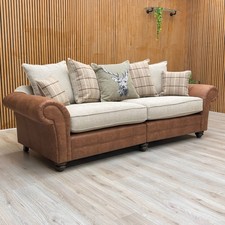 ‘Charles’ 4 Seater Sofa Sultan Oatmeal Scatter Back Split Frame NEW