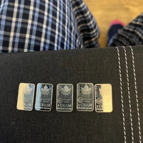 1g Maple Leaf Wessex Mint 999.9 Fine Silver Bars Uk Seller..