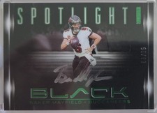 2025 Panini Black + Honors Baker Mayfield Spotlight Signatures EMERALD AUTO /15