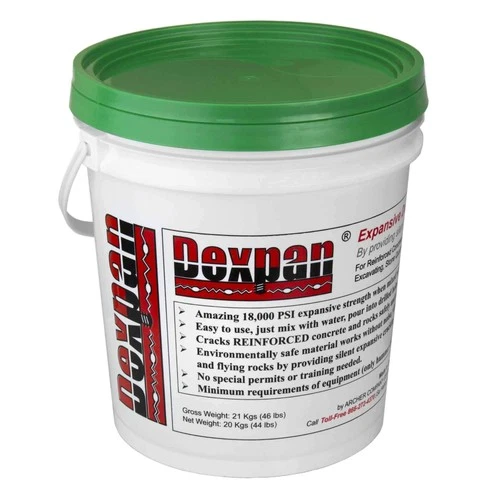 Expansive Demolition Grout 44 Lb. Bucket for Rock Breaking, Concrete Cutting,...