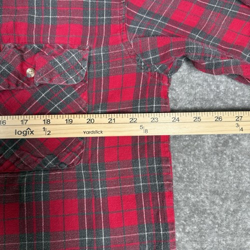 Vintage Williams Bay Flannel Shirt Men's Large Red Plaid Long Sleeve Button Up - Picture 4 of 5