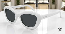 SAINT LAURENT SL 68 004 Cat Eye Acetate Ivory Grey 54 mm Women's Sunglasses