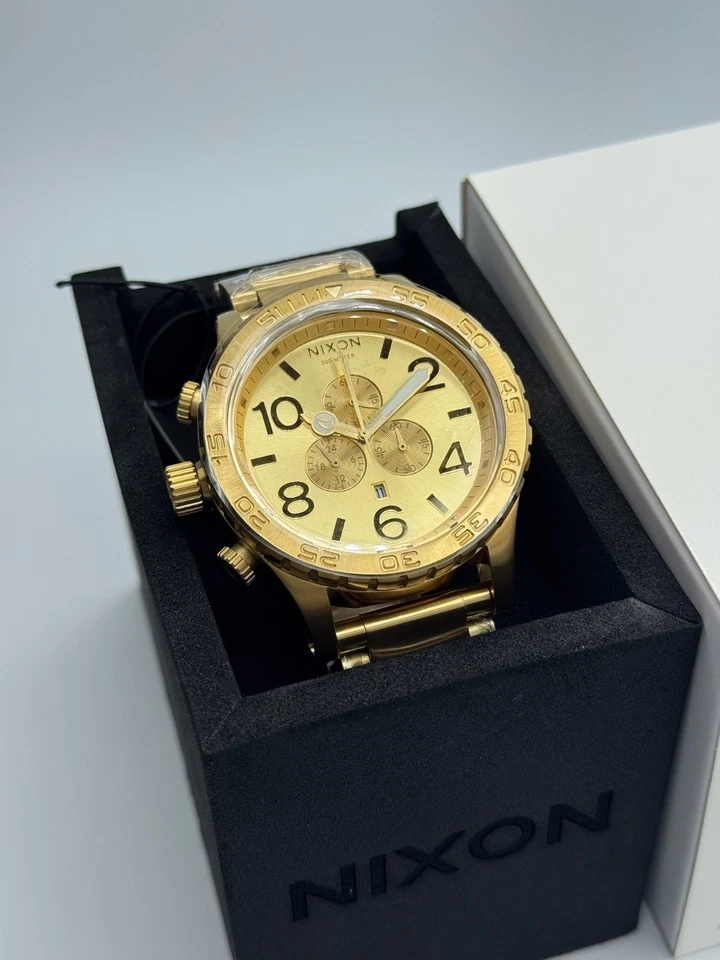 Часы мужские хронограф золотистые NIXON 51-30 A083-502 - Изображение 4 из 4