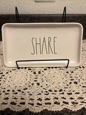 Rae Dunn "SHARE" Artisan Collection Serving Tray Plate By Magenta  9" X 5" X 1"