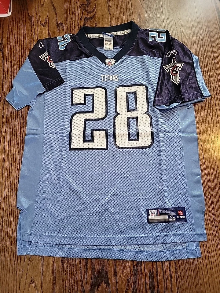 Camiseta de fútbol americano Reebok Chris Johnson Tennessee Titans NFL XL 18-20 niños  Foto 2 de 4