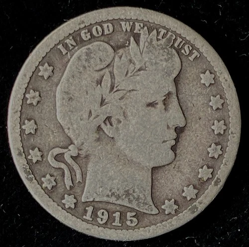 1915 Barber Quarter, VG, Free US Shipping!