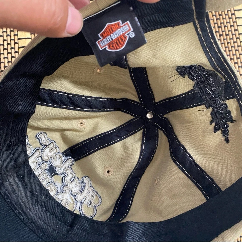 Harley-Davidson Hat Orlando FL Tan Cotton Cap Embroidered Logo Adjustable - Image 4 of 4