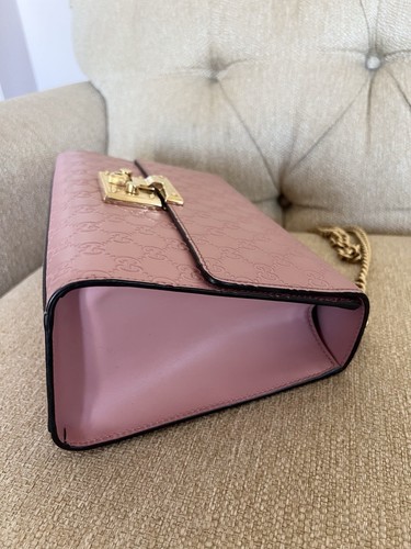 Gucci Guccissima Medium Pink Shimmer Padlock Chain Shoulder Bag - Picture 5 of 12