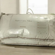 SAATVA LATEX PILLOWS KING Size Lot of 2 ORGANIC COTTON LUXURY Down Alternative