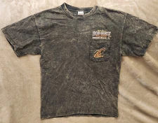Vtg 2005 Iron Horse Saloon Acid Wash Ormond Beach Pocket T-Shirt Size L QwikShip