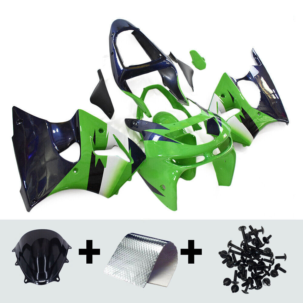 Blue Green Fairings For 1998-1999 Kawasaki Ninja ZX6R Compression
