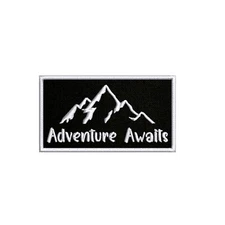 Adventure Awaits Mountains Patch Embroidered Iron-on Applique Souvenir