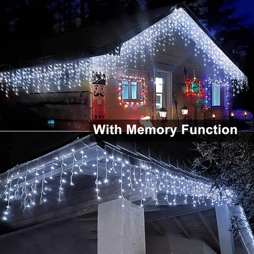 LED Curtain Lights String Fairy Outdoor Garden Christmas Wedding Party Icicle AU - Picture 14 of 17