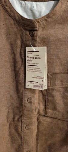 Camisa de franela para mujer Muji, camisa de franela cálida a cuadros algodón, - Imagen 8 de 22