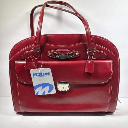 McKlein LYNDON 15" Laptop Damen Aktentasche, rotes Leder (96676) - *BITTE LESEN*