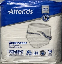 Attends Adult Protective Underwear XL 58''-68'' EXTRA HEAVY ABSORBENCY 28 Pcs