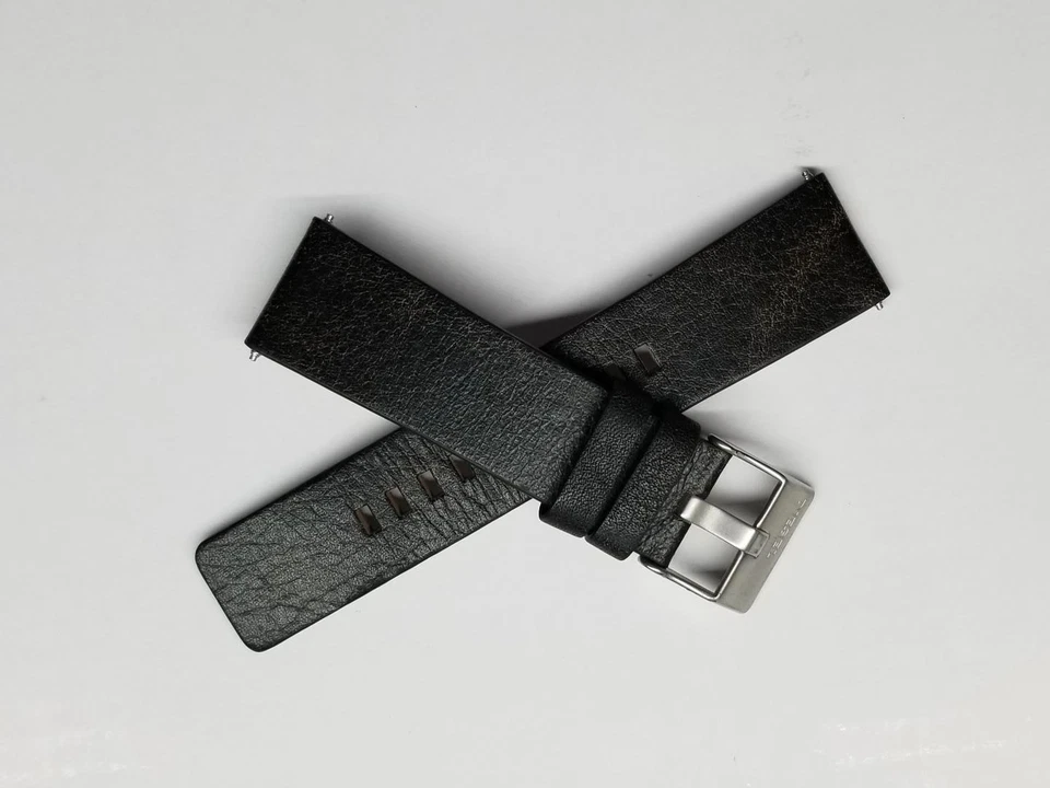 DIESEL 100% ORIGINAL 24 MM CORREA DE CUERO MARRÓN OSCURO Y PASADORES PARA RELOJ HOMBRE NUEVO Foto 3 de 4